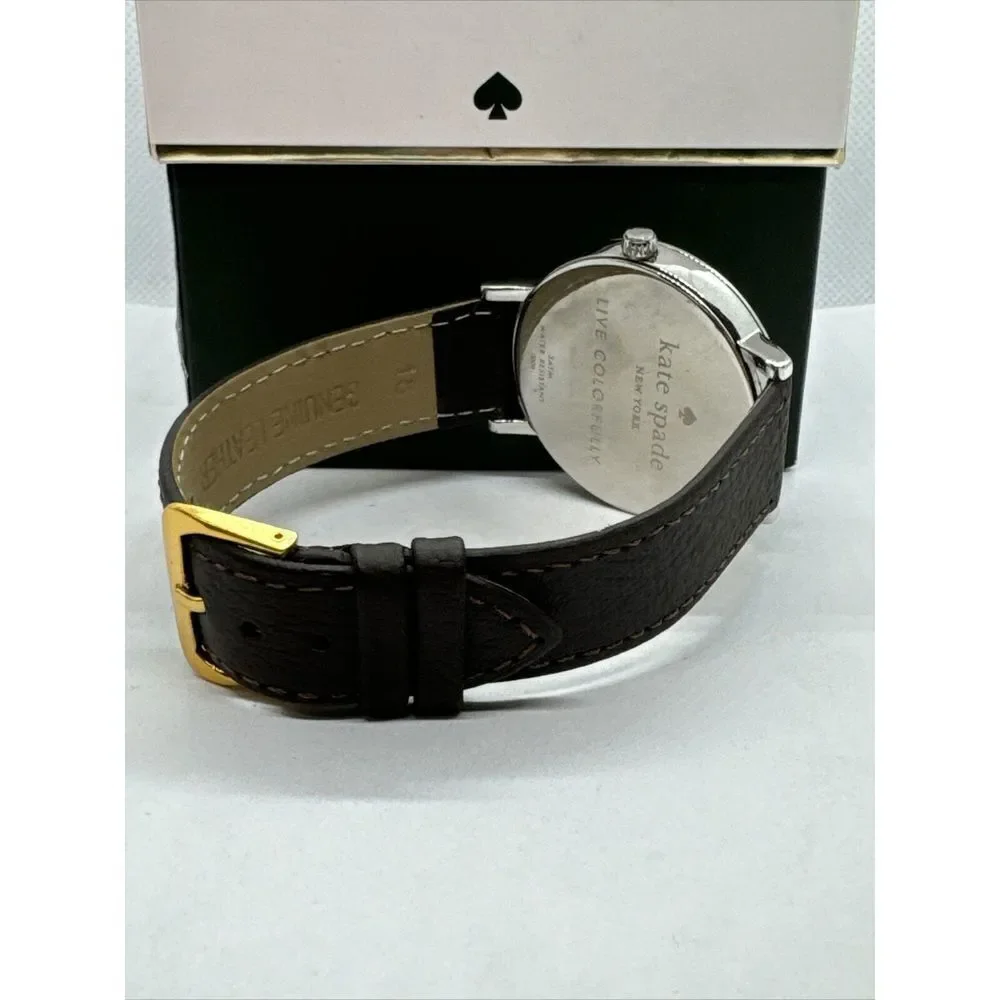 Kate Spade Gramercy 0008 Women's Black Leather Strap Analog Dial Watch JNA129